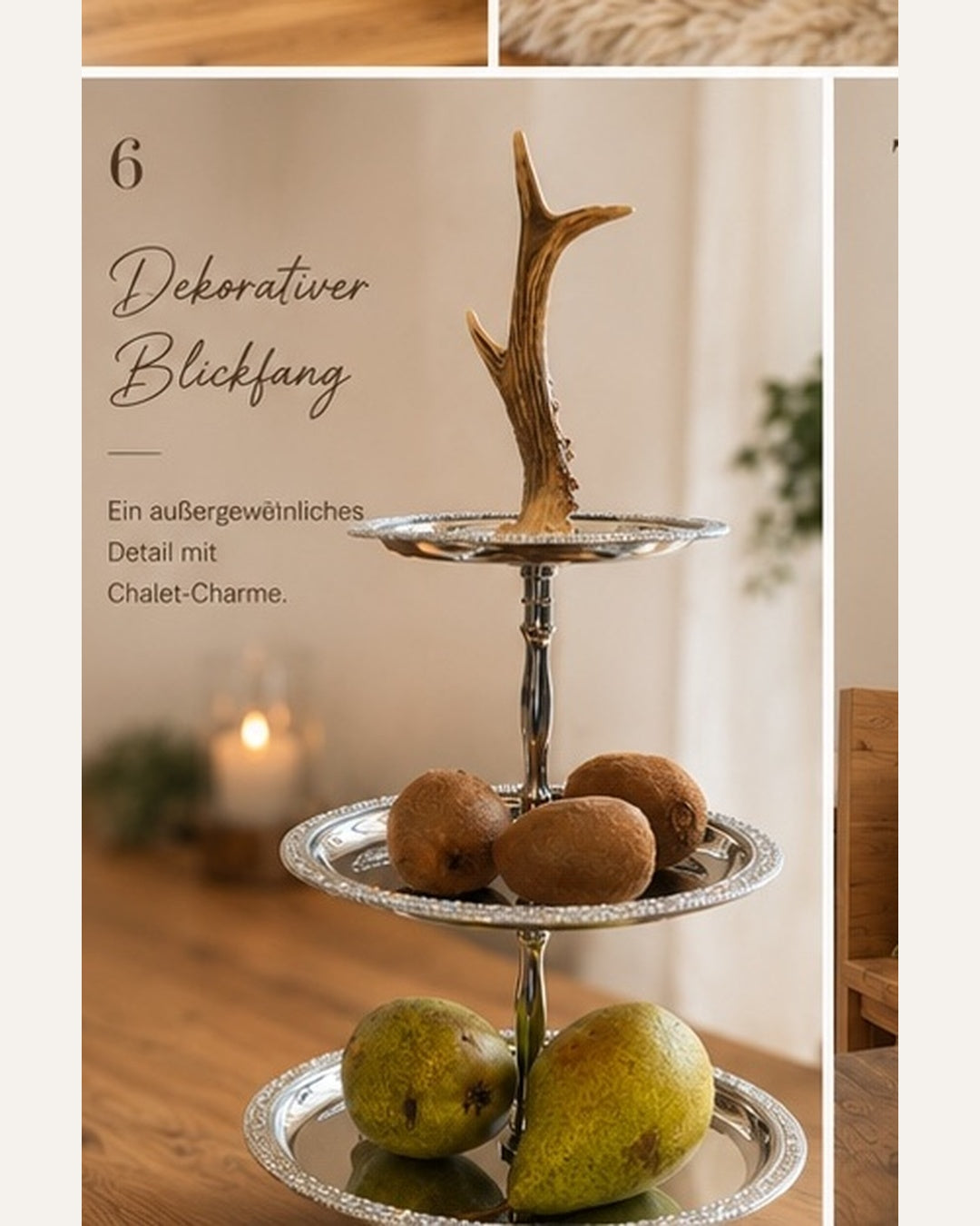 Etagere mit einem echten Geweih