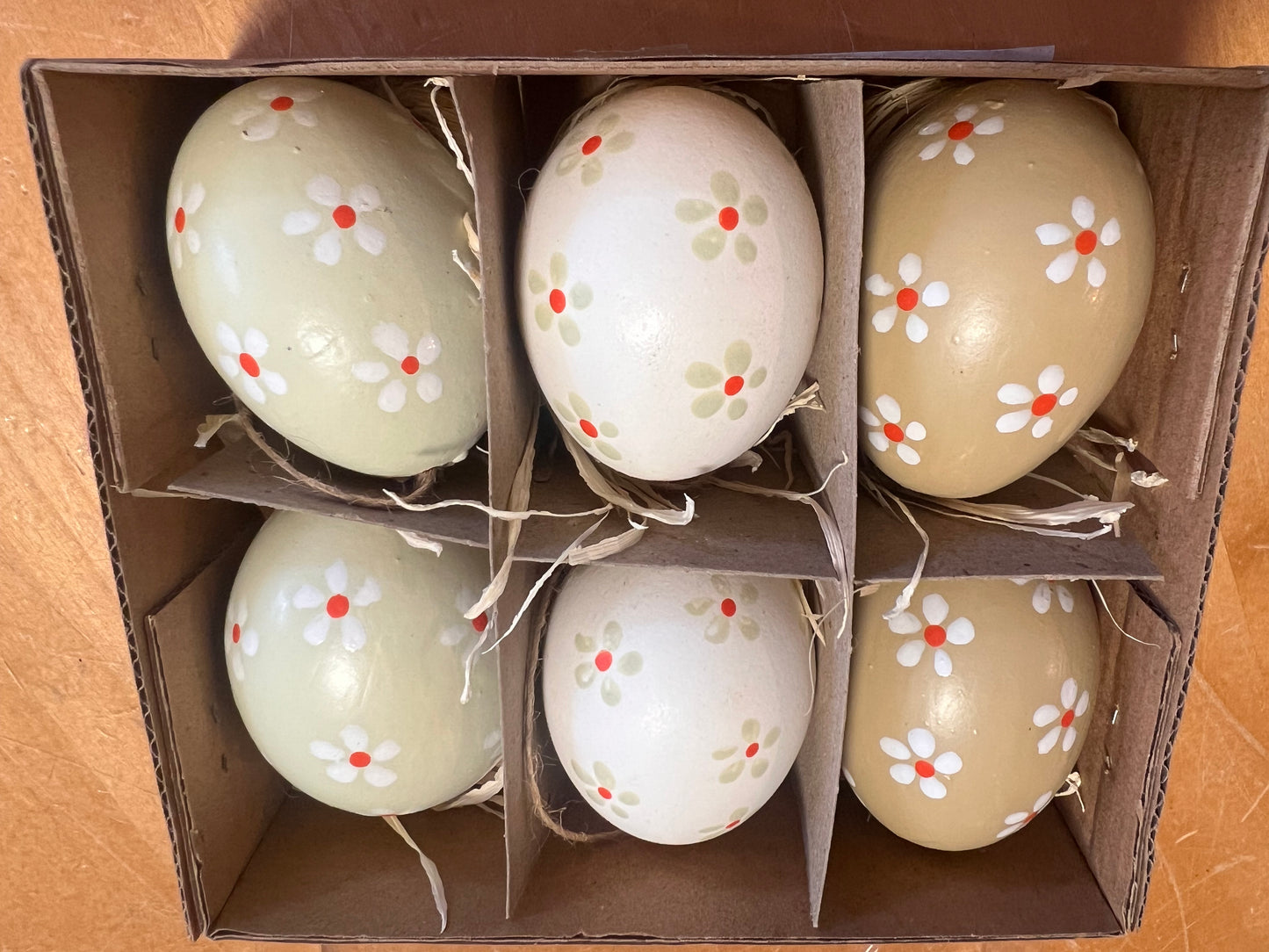 Eier mit Blumenmuster 6er