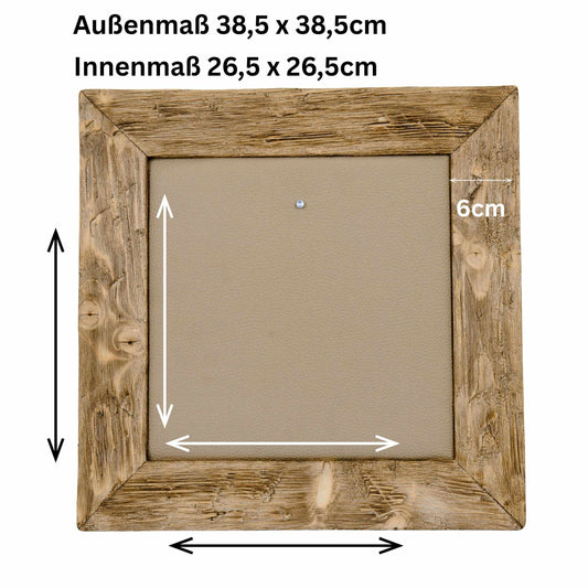 Geweihbilder Kunstleder - beige - Holz hell