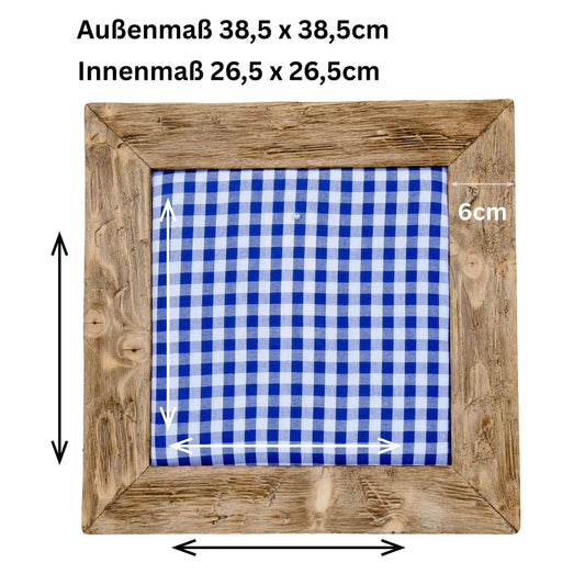 Geweihbilder blau - weiß Kariert