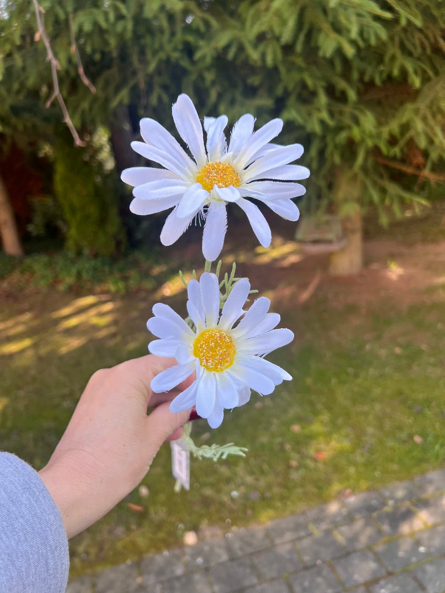 Margerite mit 2 Blüten als Kunstblume