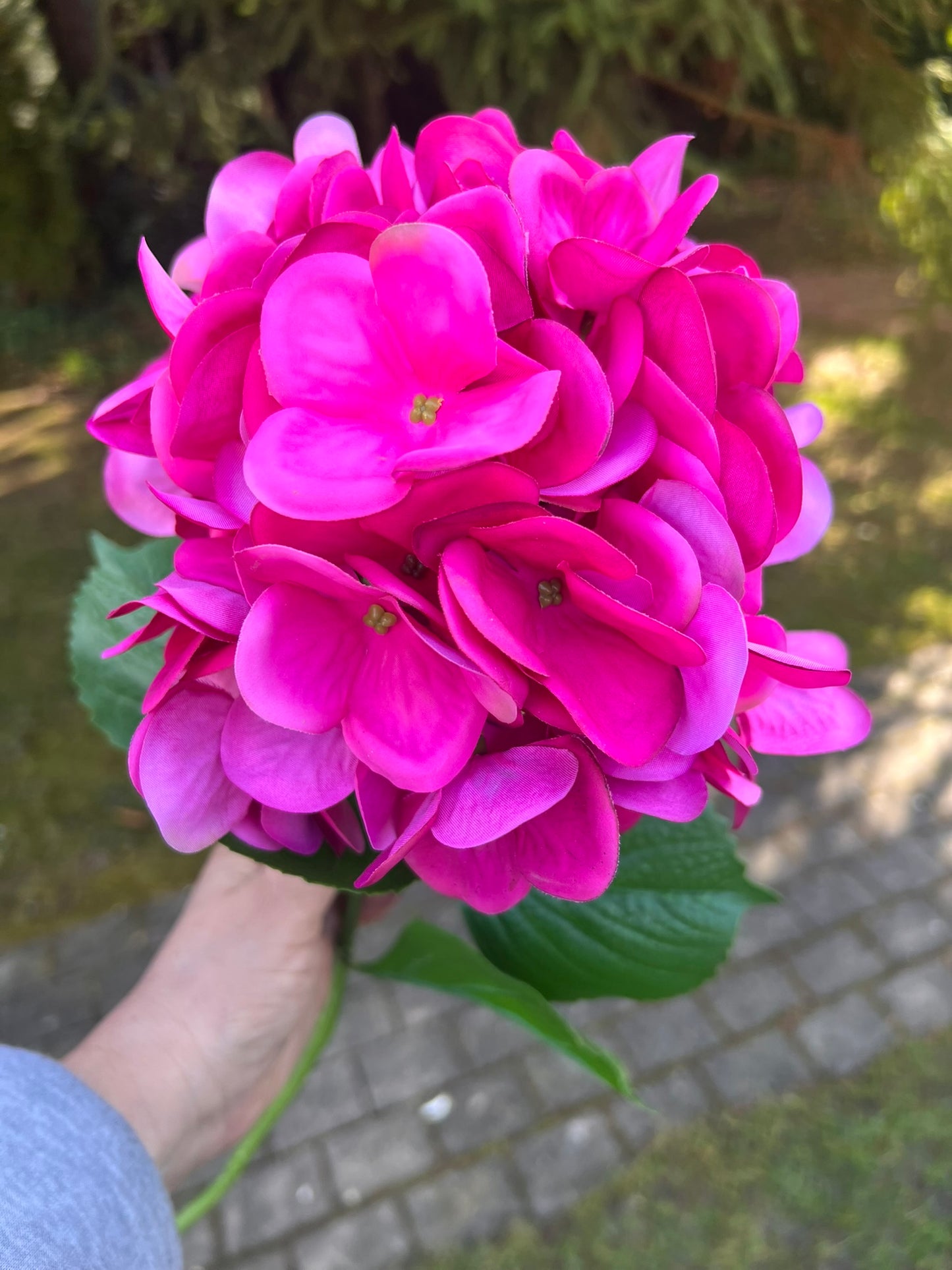 Hortensie Pink als Kunstblume täuschend echt