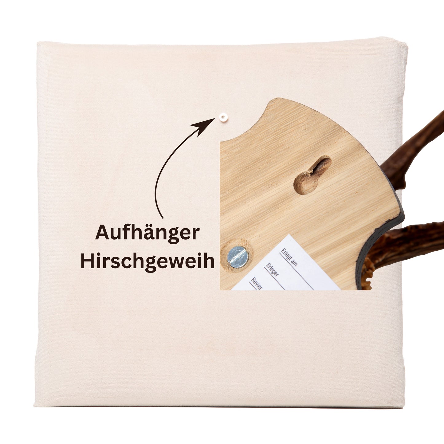 Geweihbild im Altholzrahmen NEU