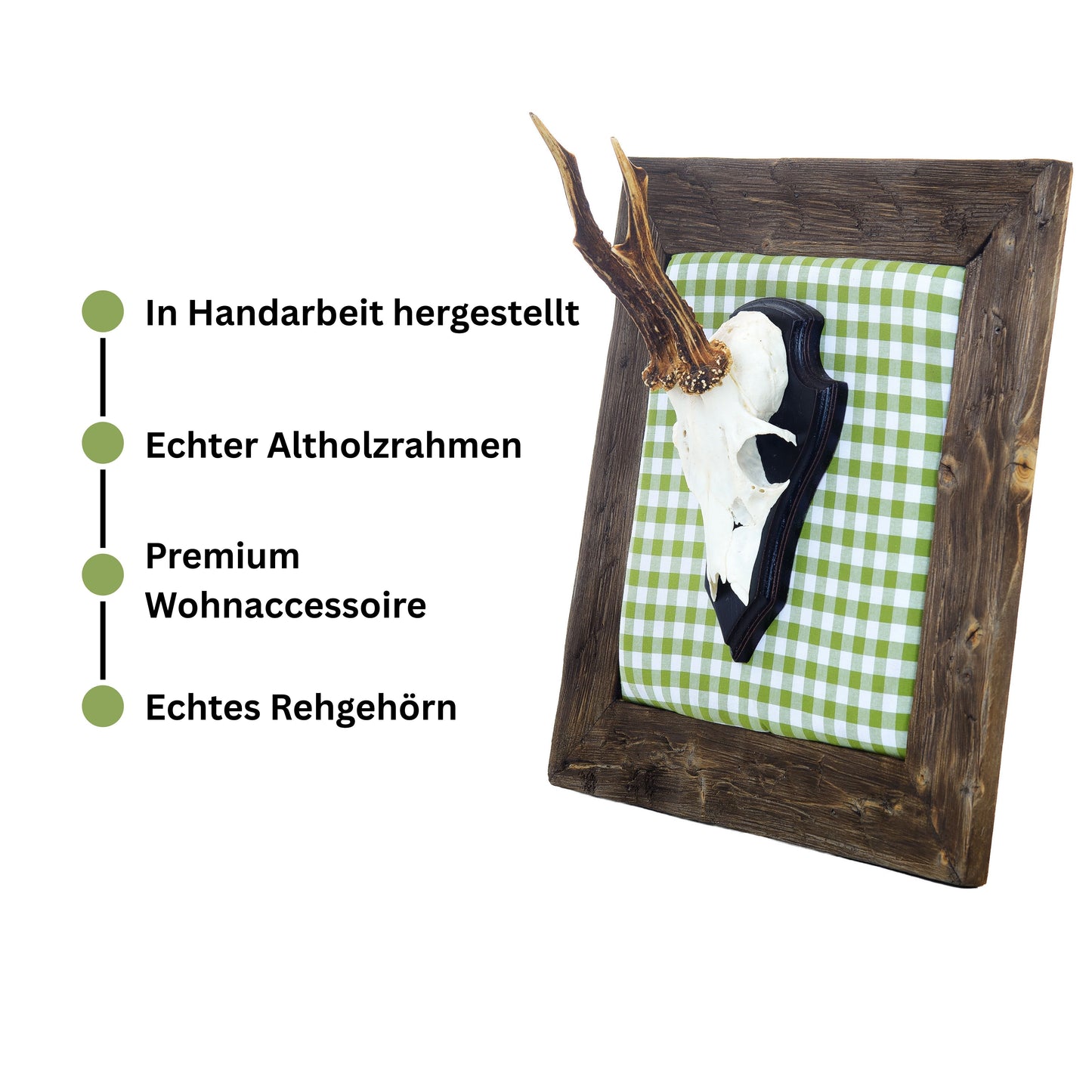 Geweihbild im Altholzrahmen NEU