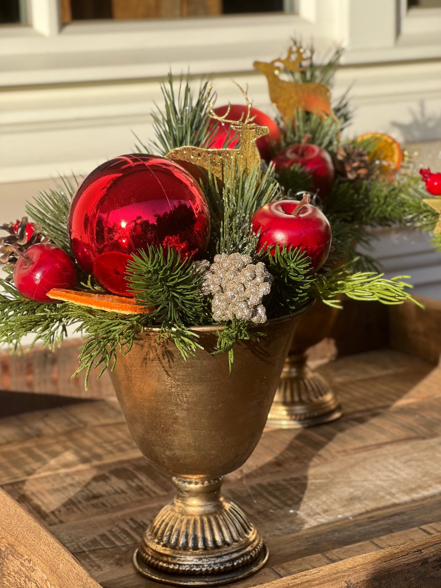 Weihnachtsgesteck Pokalschale