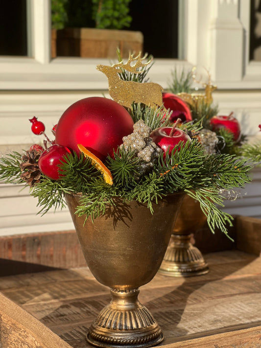 Weihnachtsgesteck Pokalschale