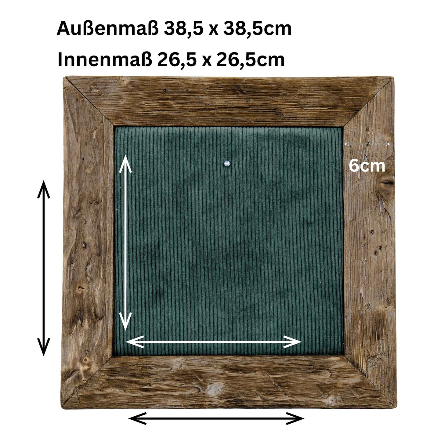 Geweihbilder Cord dunkelgrün - Holz dunkel