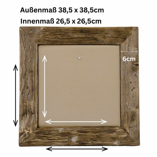 Geweihbilder Kunstleder - beige - Holz dunkel