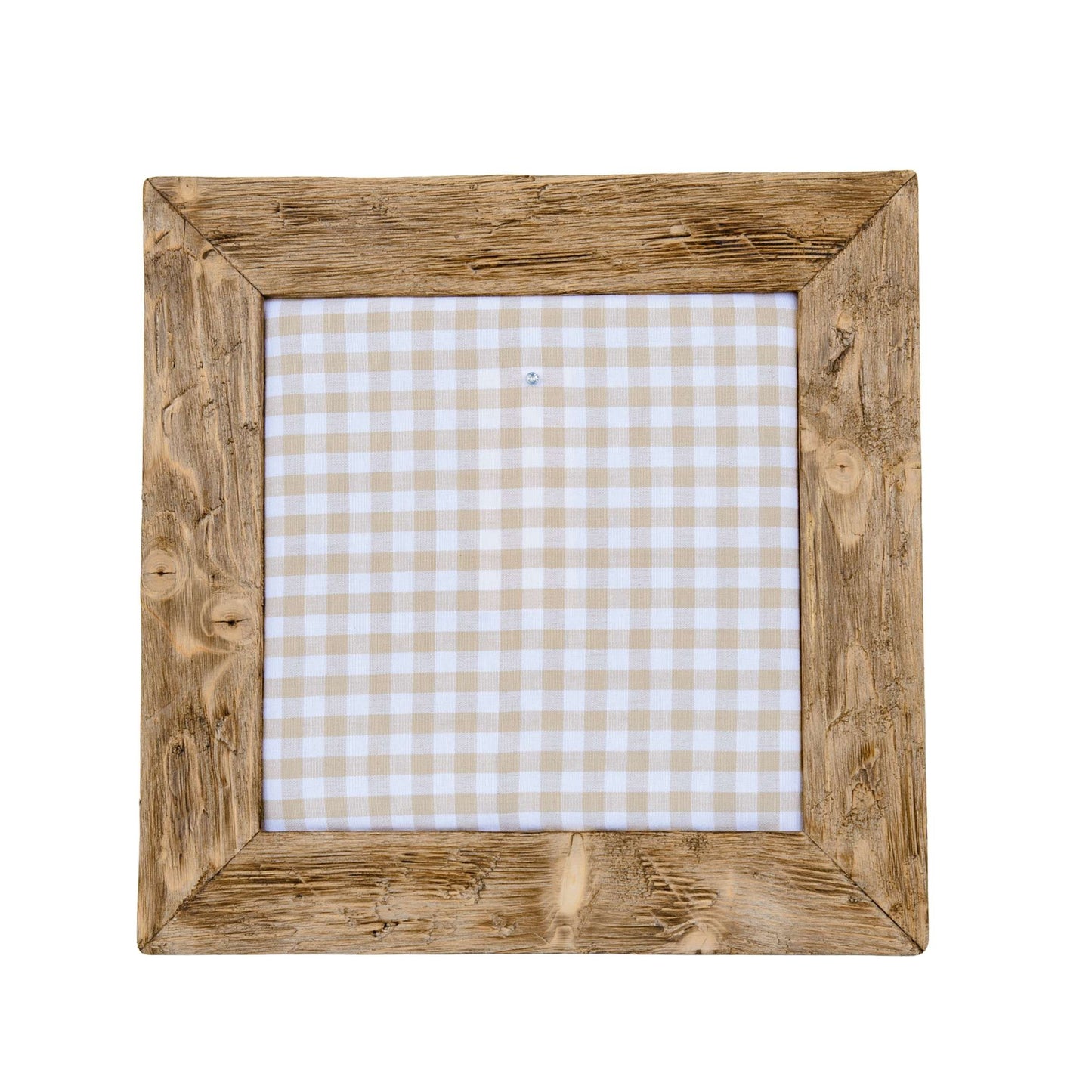 Geweihbilder beige - weiß Kariert - Holz hell