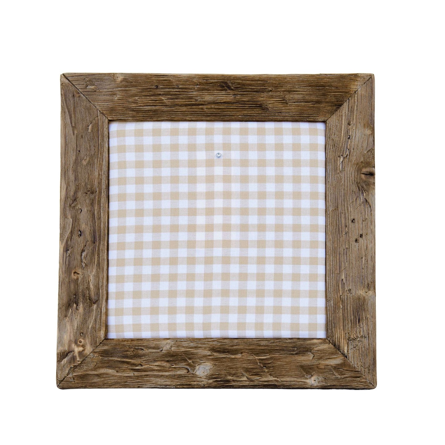 Geweihbilder beige - weiß Kariert - Holz hell