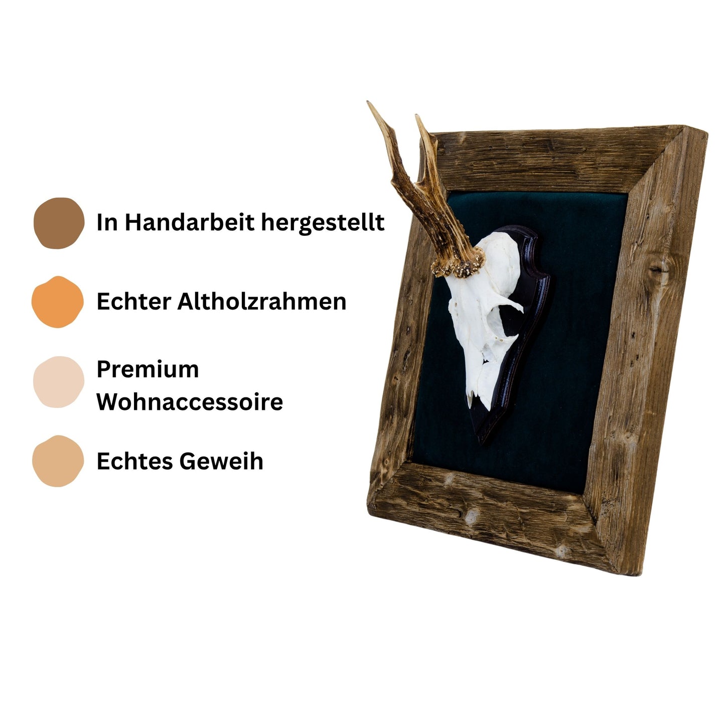 Geweihbilder dunkelgrau - Holz dunkel