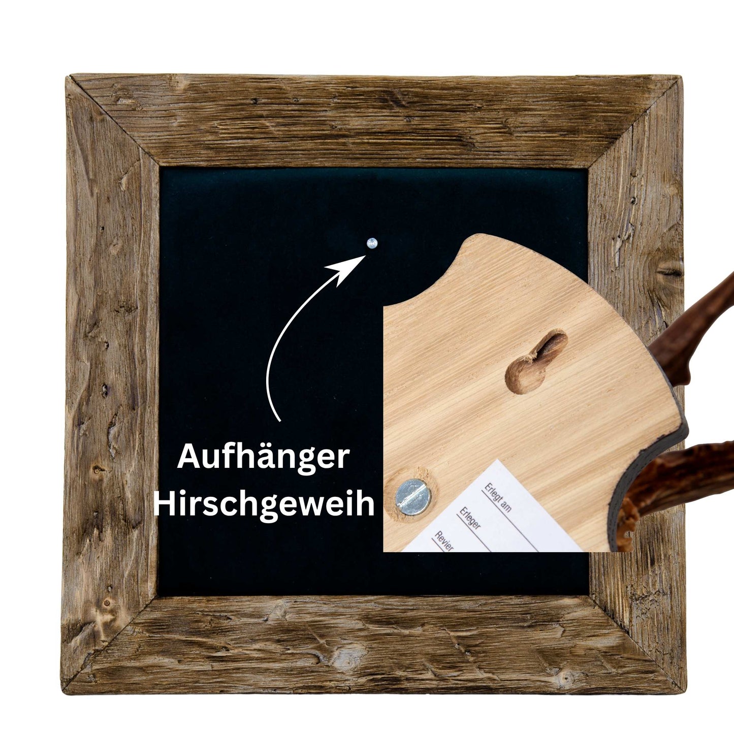 Geweihbilder dunkelgrau - Holz dunkel