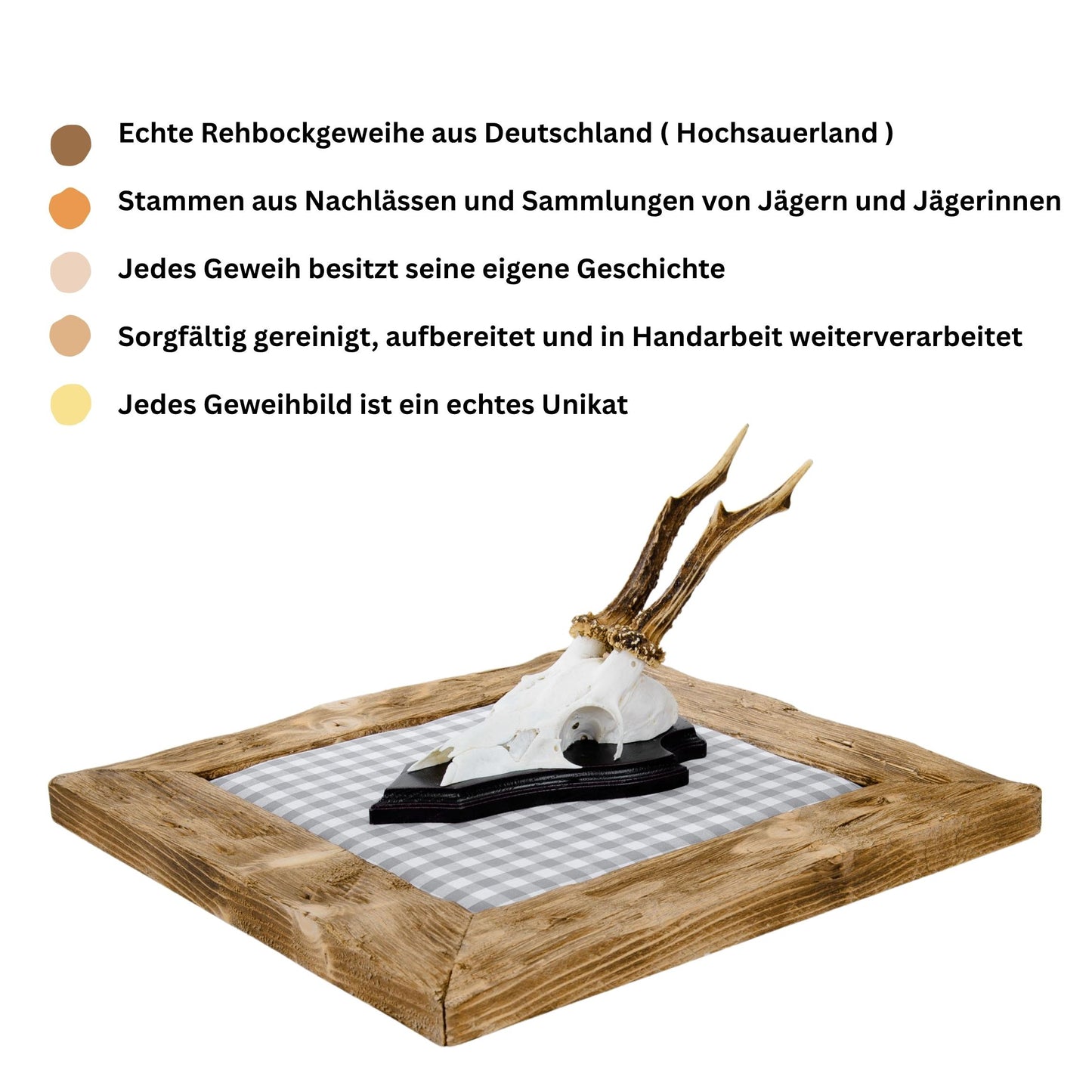 Geweihbilder hellgrau - weiß Kariert