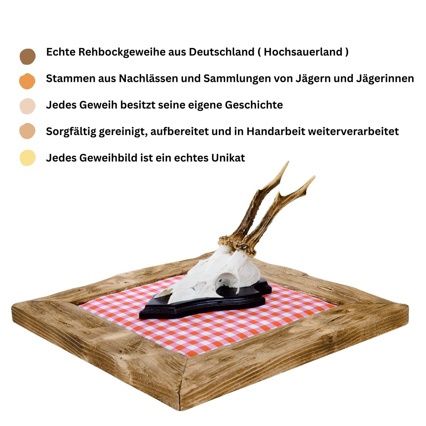 Geweihbilder rot - weiß Kariert