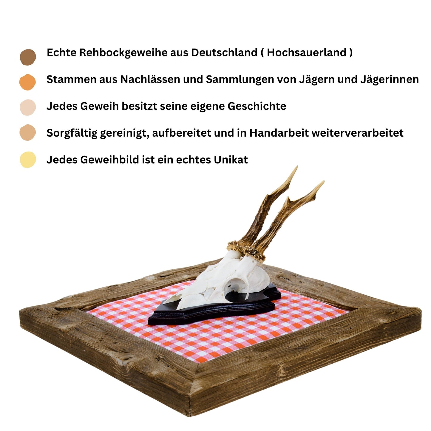 Geweihbilder rot - weiß Kariert