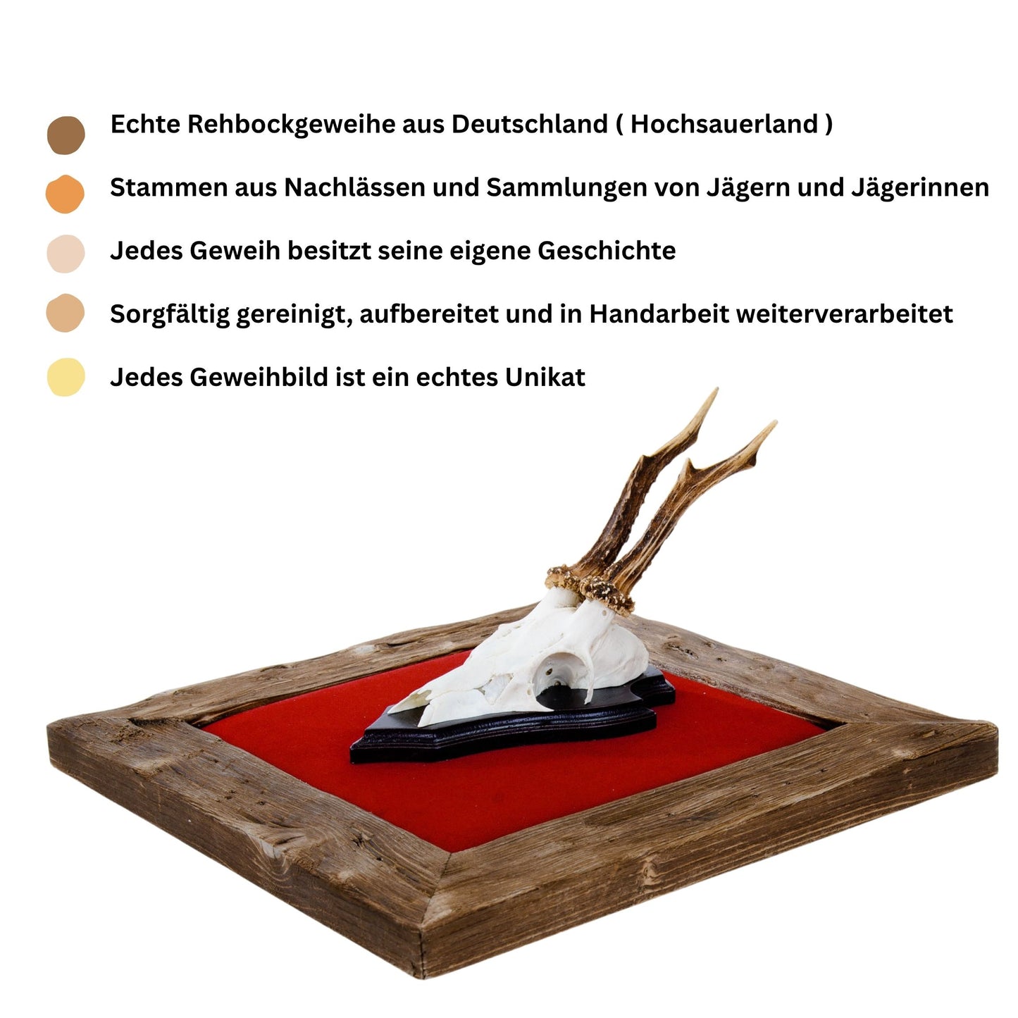 Geweihbilder Rubinrot - Velour