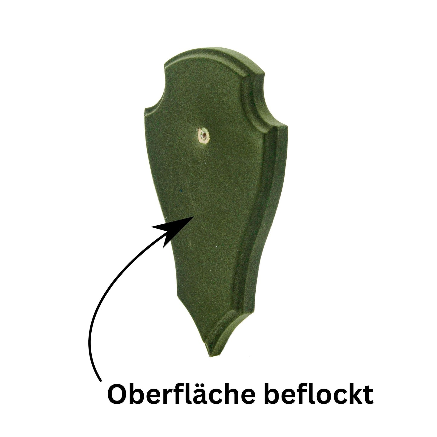 Geweihbrettchen Dunkelgrün - Beflockt