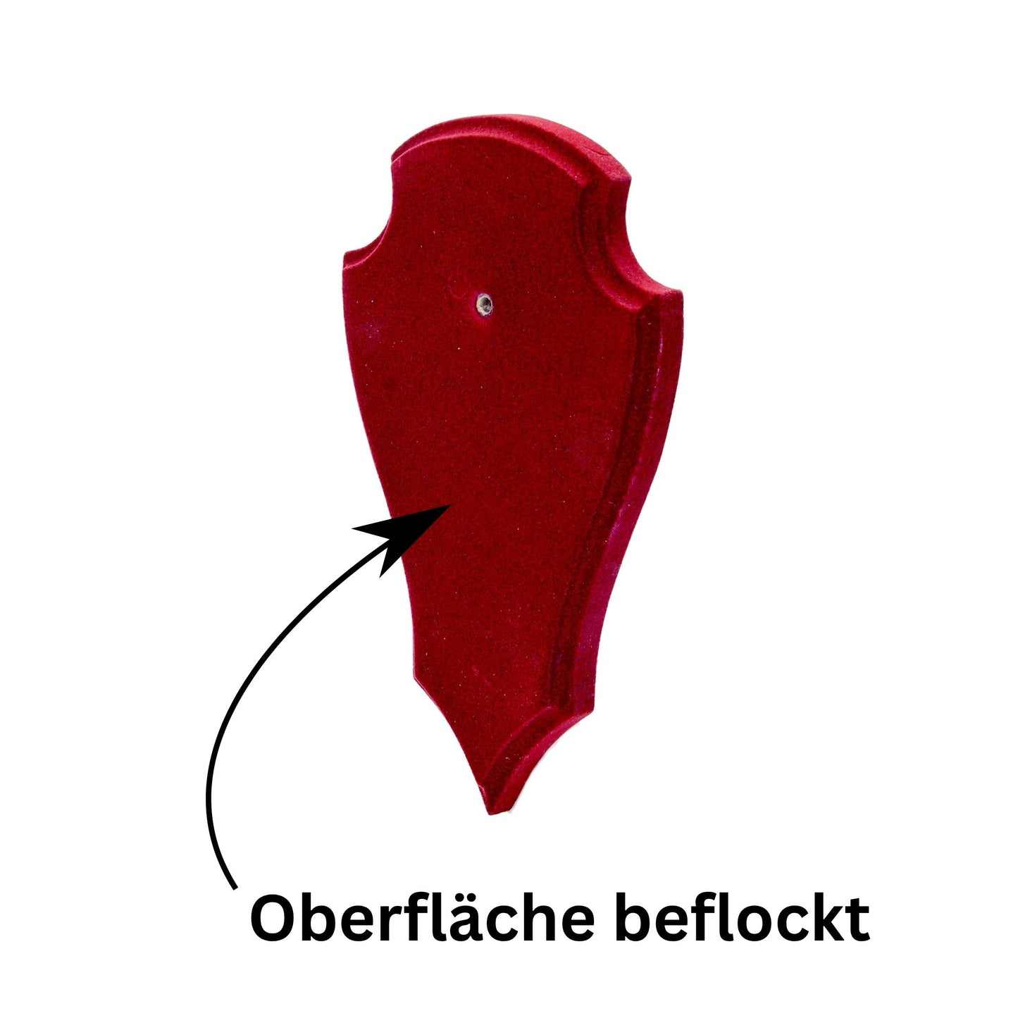 Geweihbrettchen Rubinrot - Beflockt