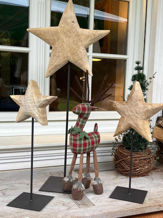 Sterne Holz auf Fuß