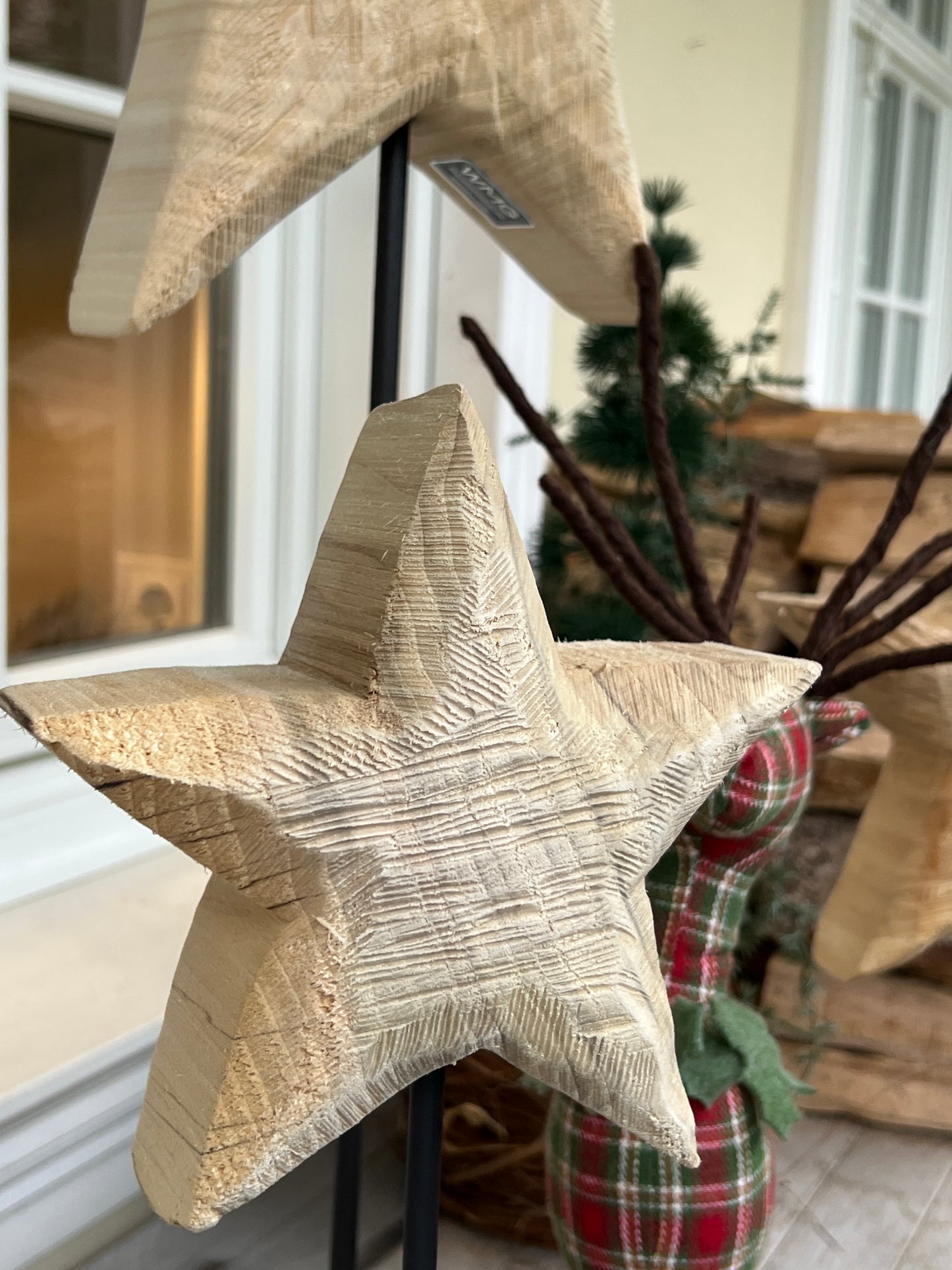 Sterne Holz auf Fuß