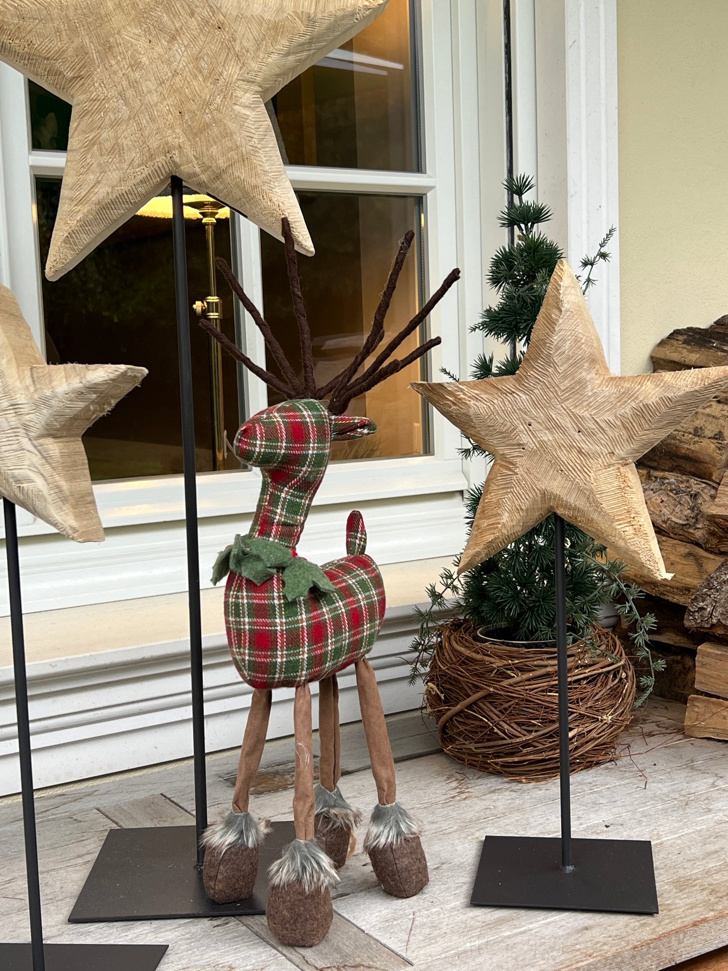 Sterne Holz auf Fuß