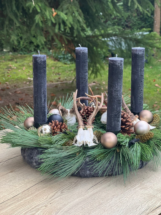 Adventskranz mit 4 Geweihen