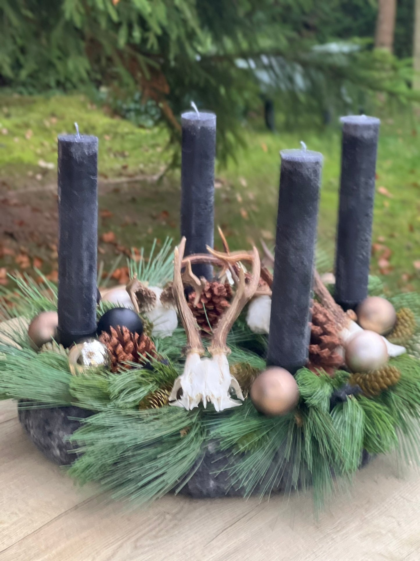 Adventskranz mit 4 Geweihen