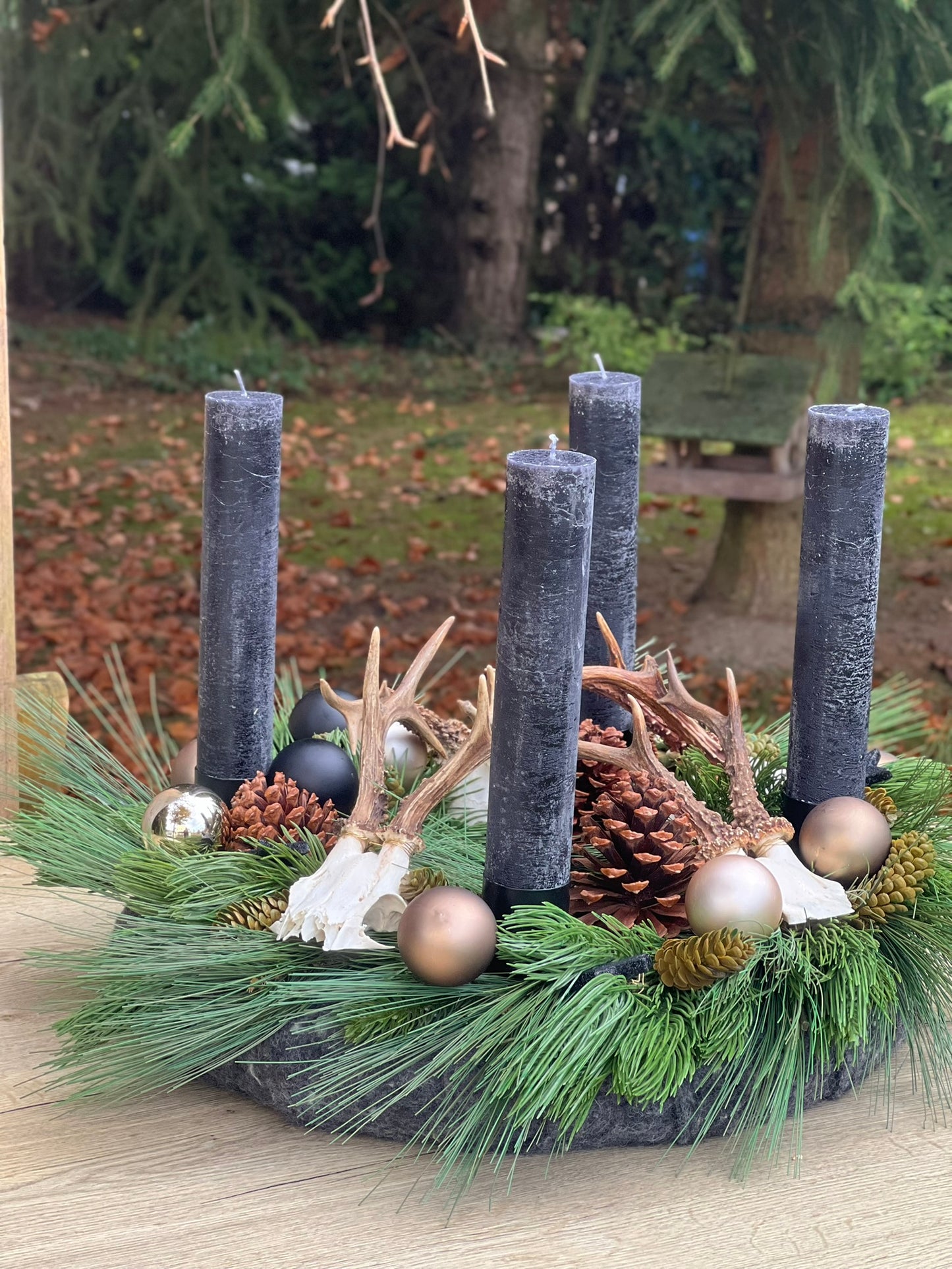 Adventskranz mit 4 Geweihen