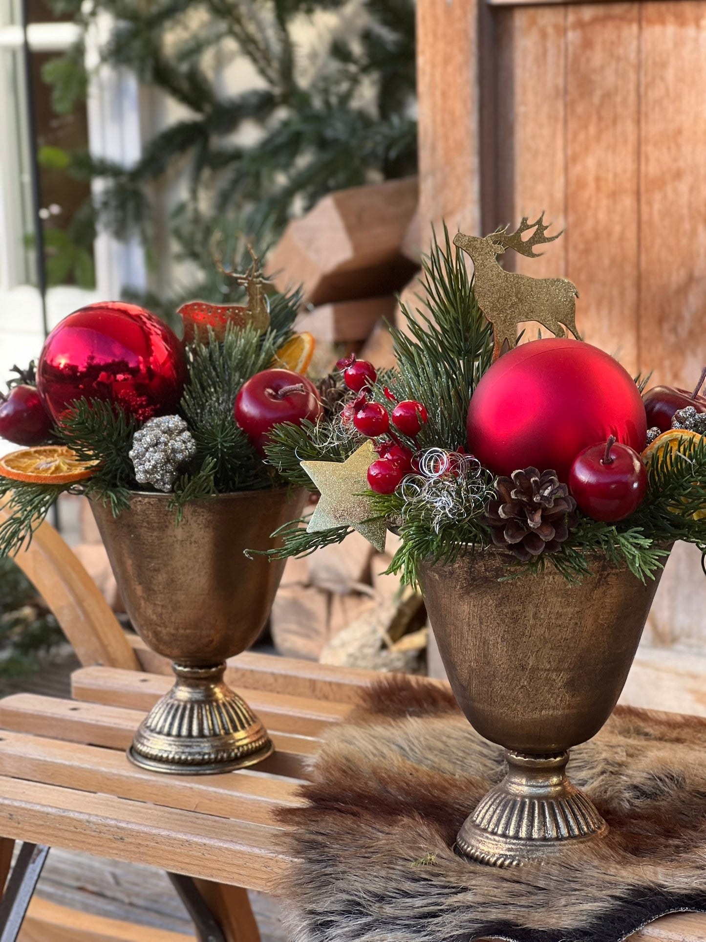 Weihnachtsgesteck Pokalschale