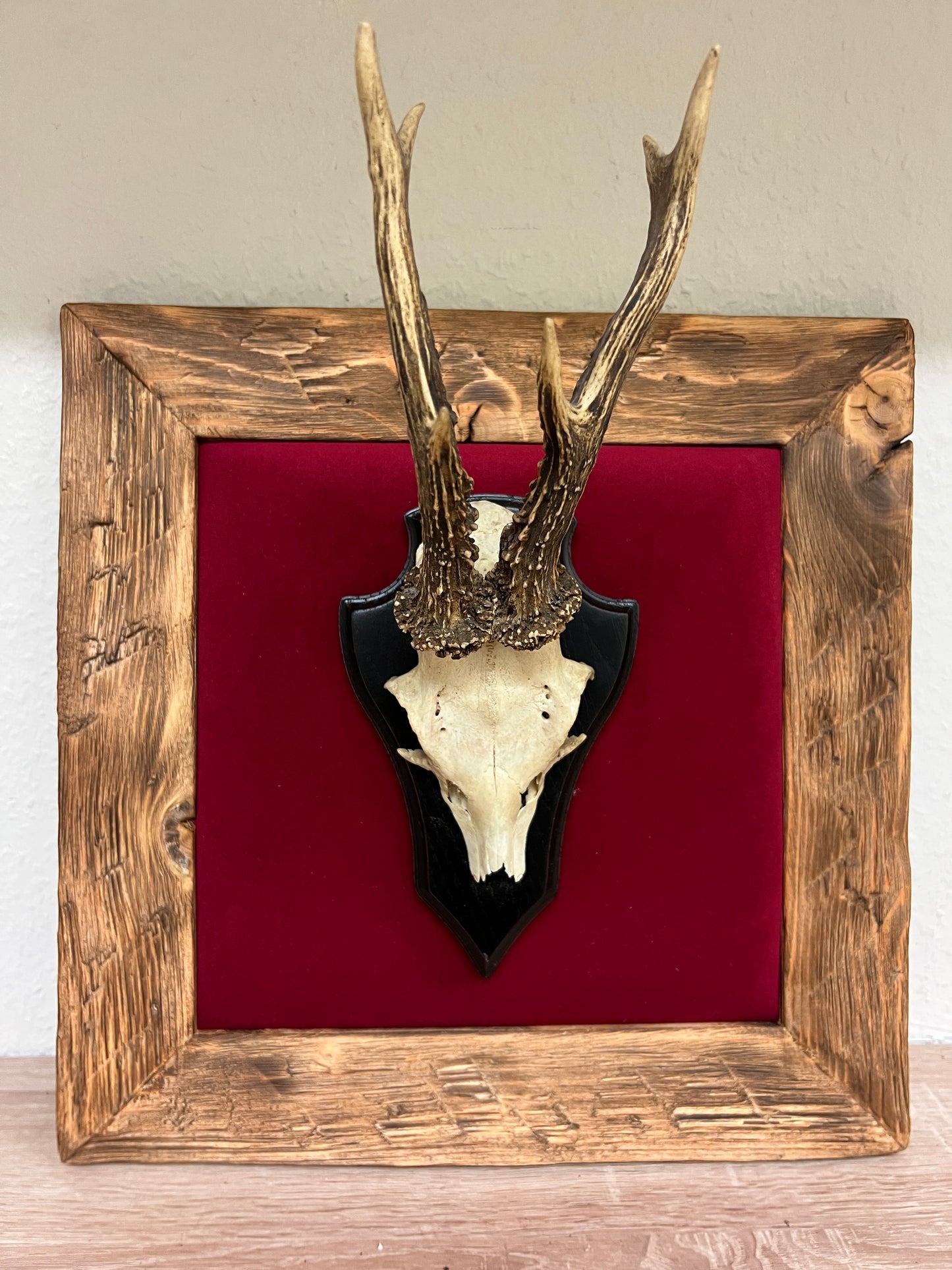 Geweihbild Samthintergrund RUBINROT Farbton 24