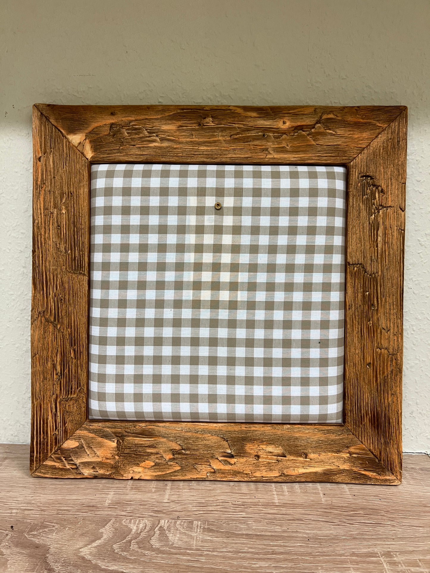 Geweihbild im Alpenkaro BEIGE-WEIß Farbton 4 A