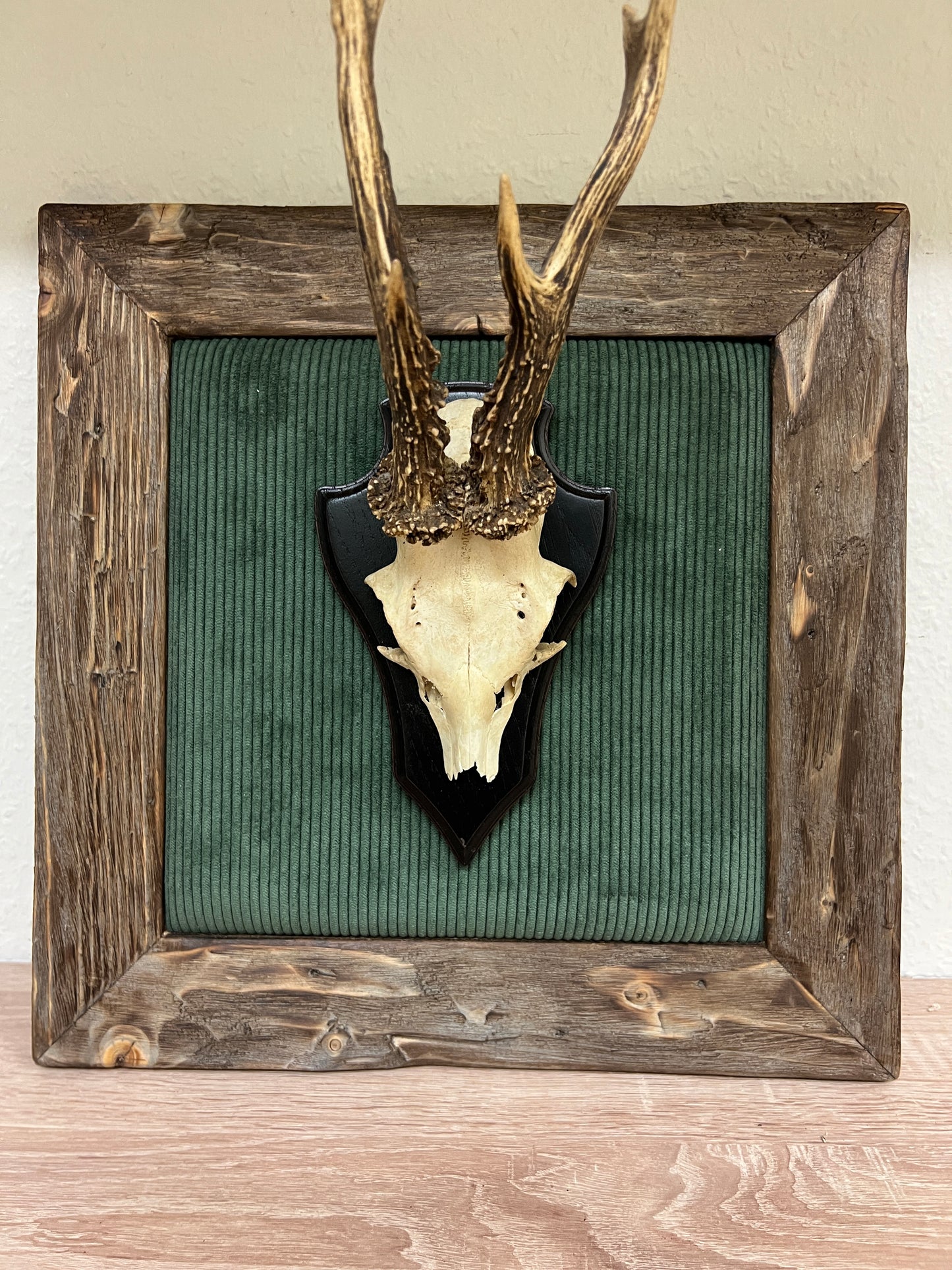 Geweihbild Cordhintergrund DUNKELGRÜN Farbton 27 C