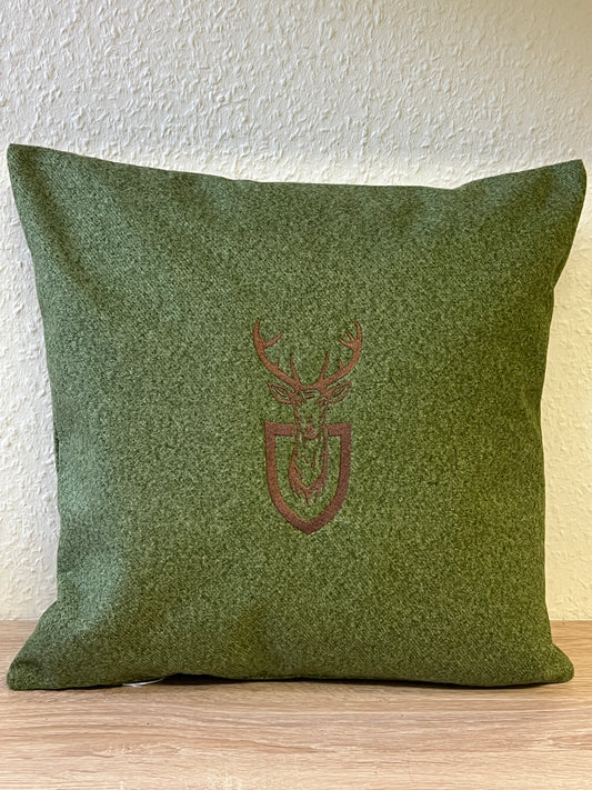 Kissen Loden mit Jagdwappen