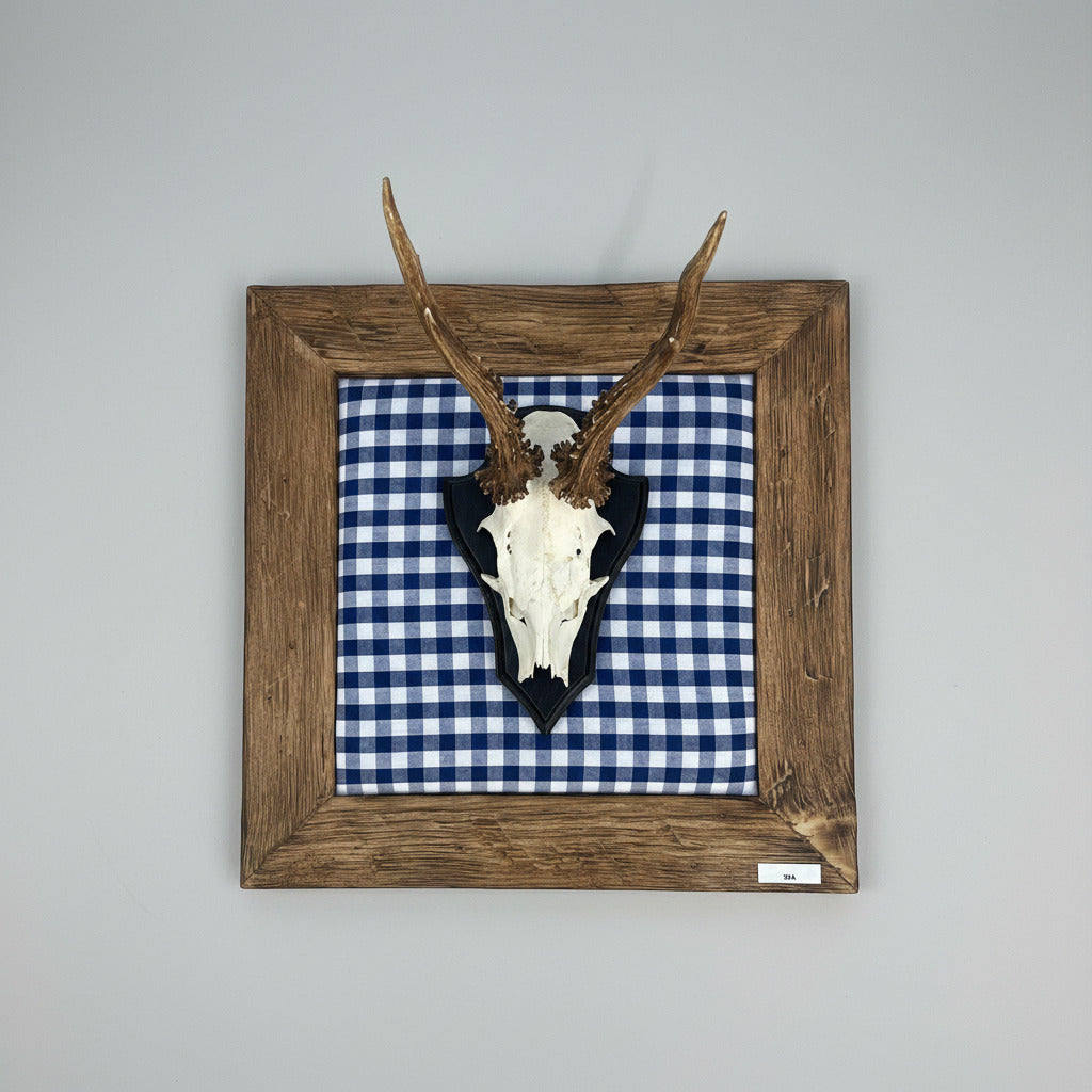 Geweihbild Alpenkaro Blau-Weiß Farbton 30A