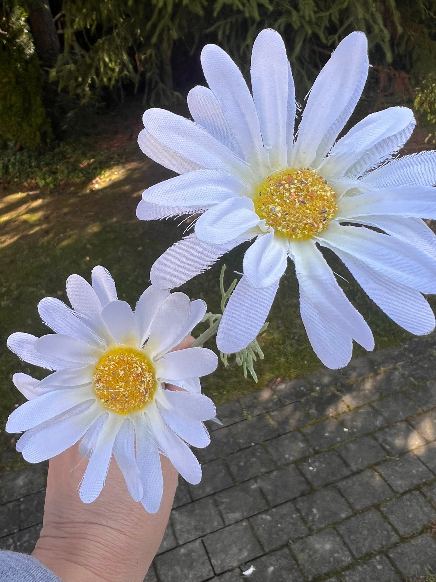 Margerite mit 2 Blüten als Kunstblume