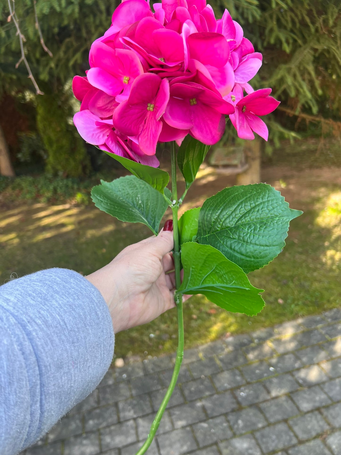 Hortensie Pink als Kunstblume täuschend echt