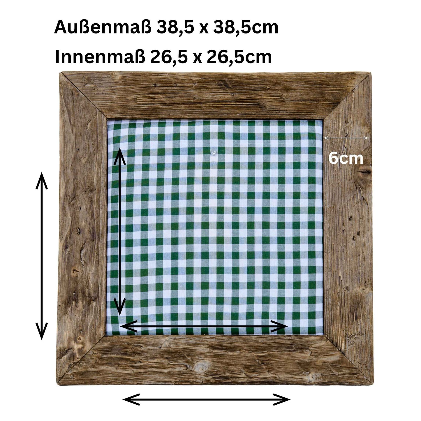 Geweihbilder Kiefergrün Karo - Holz dunkel