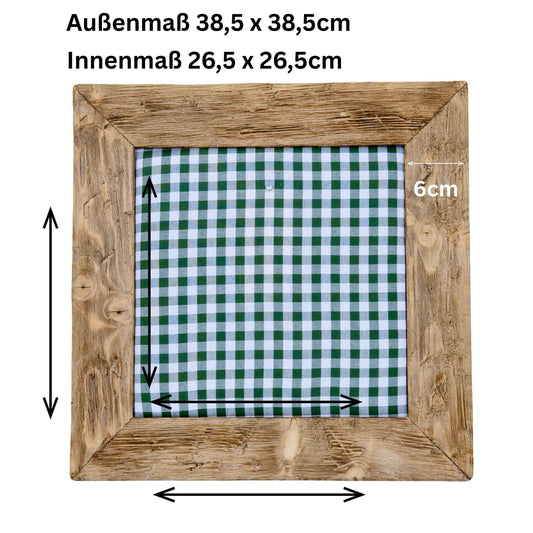 Geweihbilder Kiefergrün Karo - Holz hell
