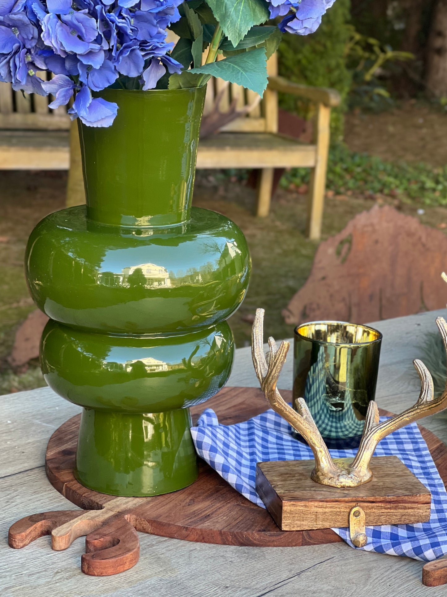 Vase Moosgrün