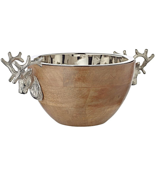 Holz Schale mit Hirschkopf