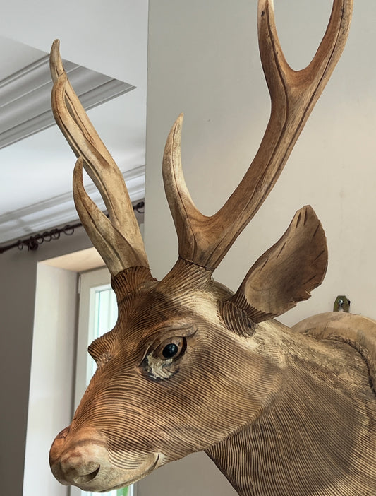 Hirschkopf aus Holz groß