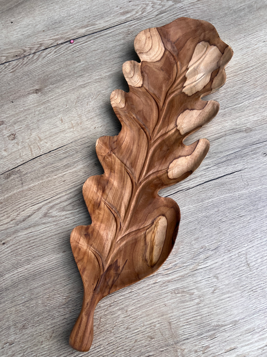 Holzschale Eichenblatt