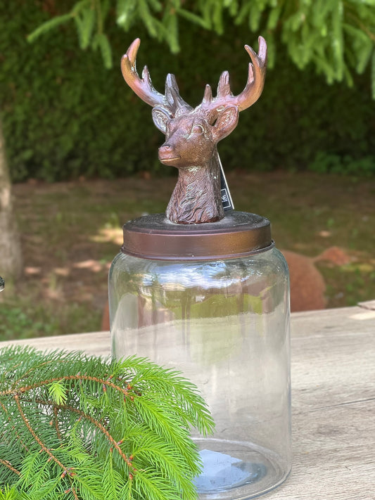 Deko-Glas mit Hirschkopf