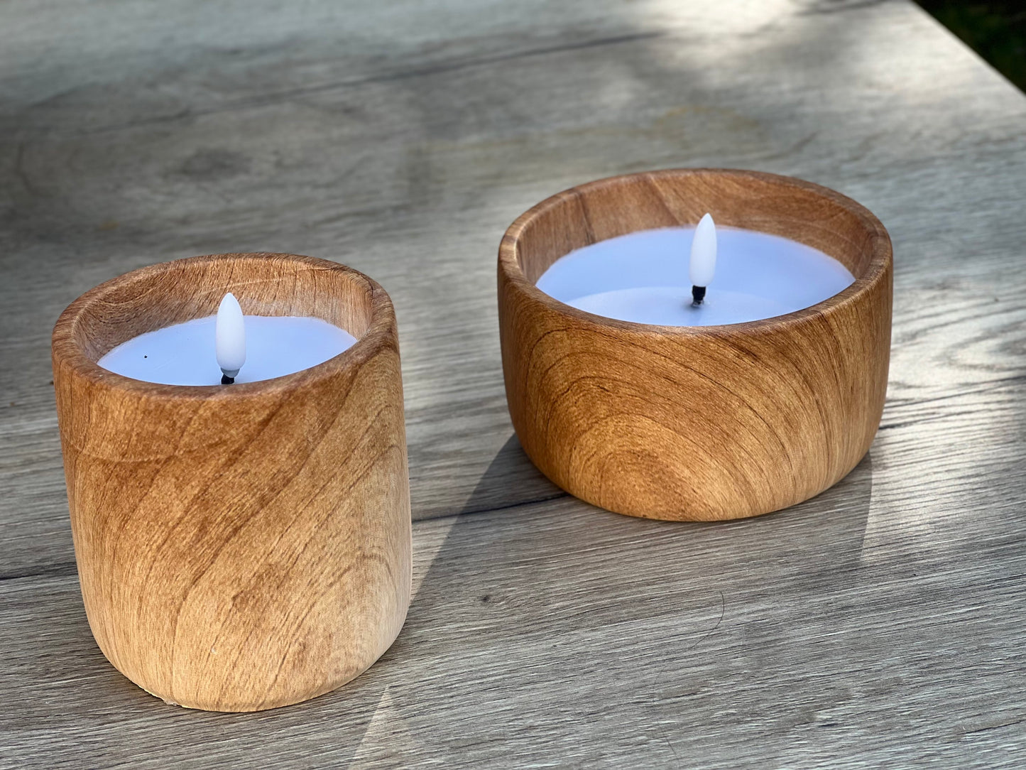 Kerze LED Holzoptik