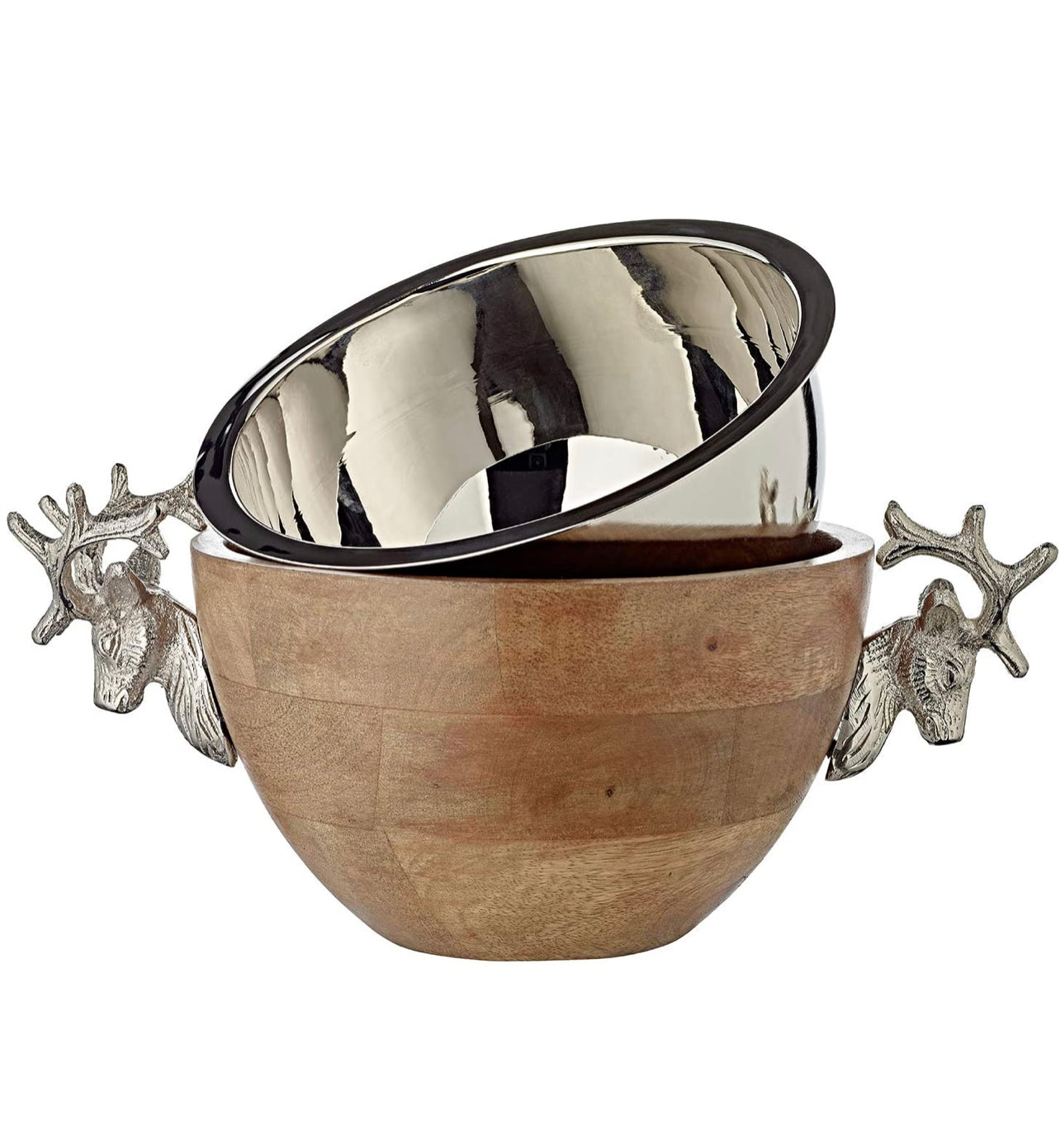 Holz Schale mit Hirschkopf