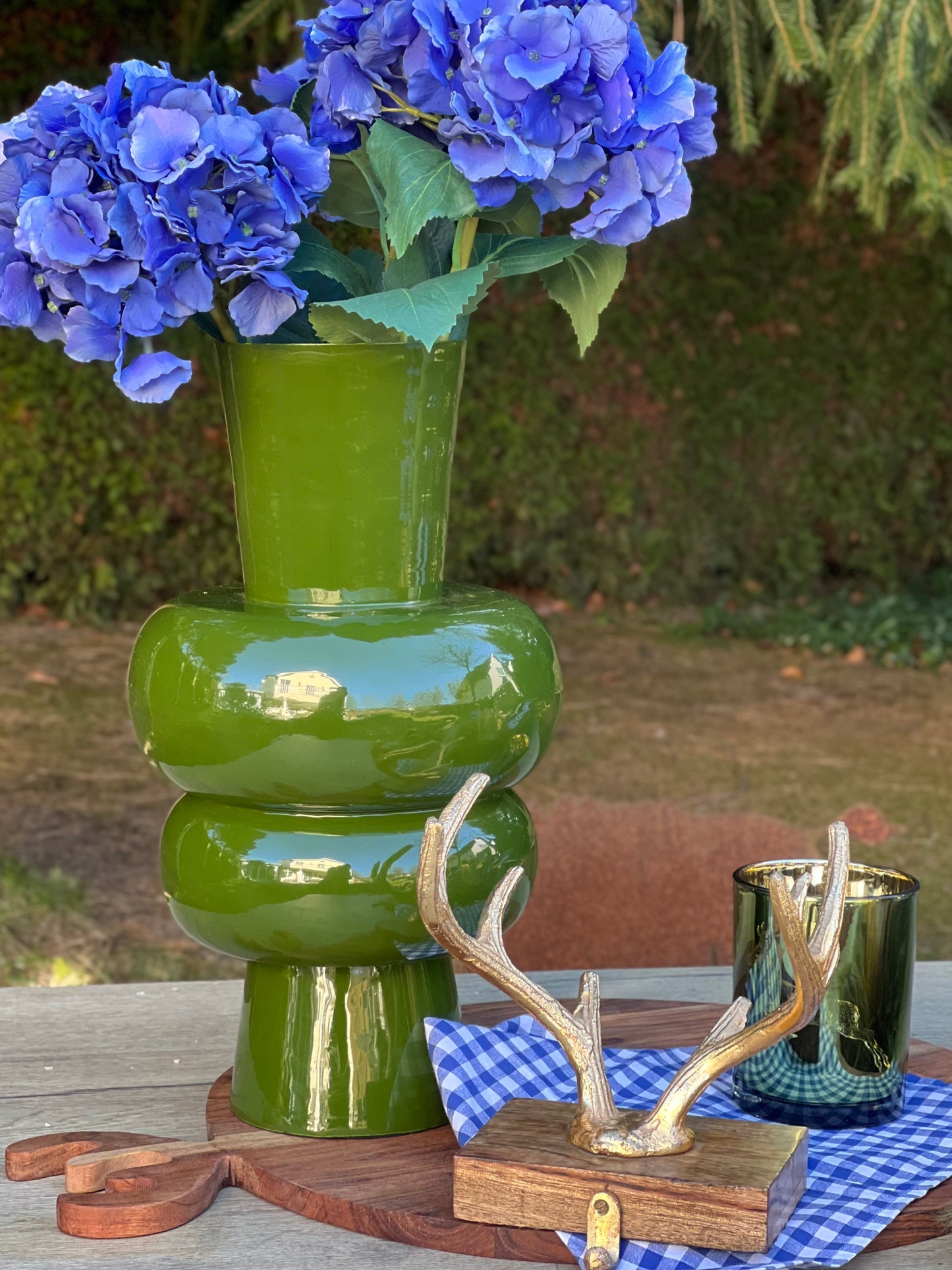 Vase Moosgrün