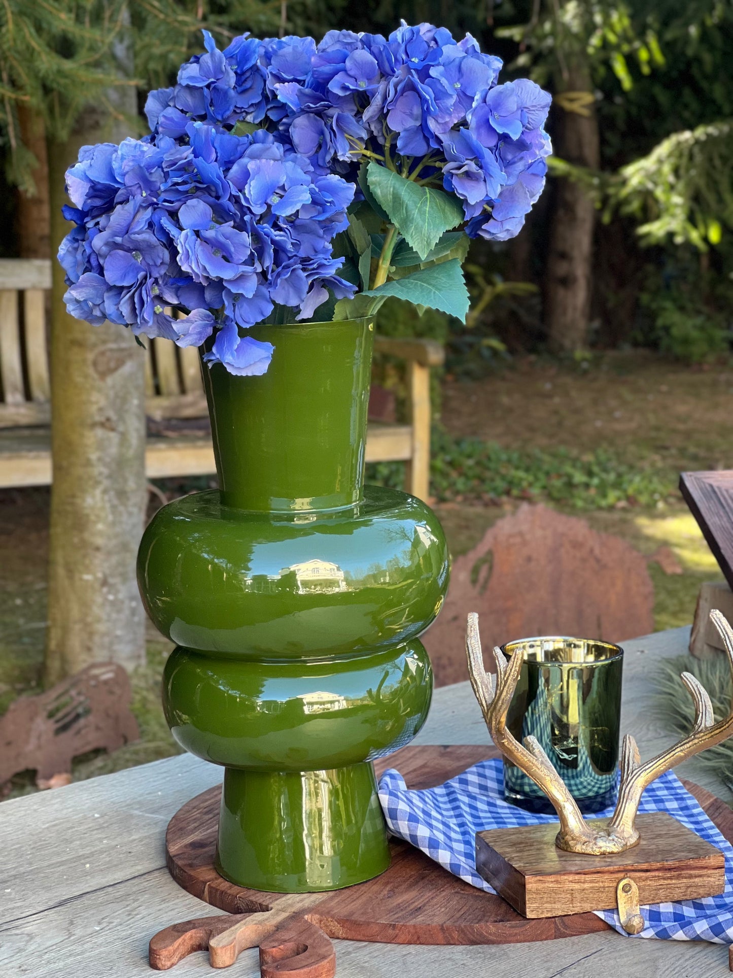 Vase Moosgrün