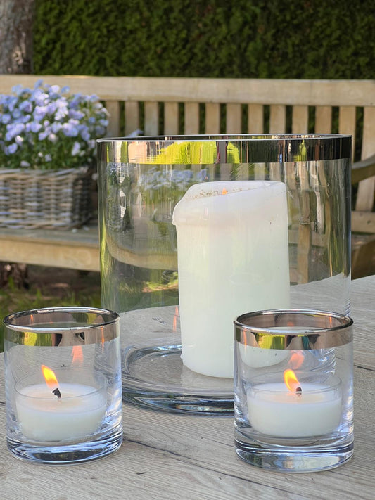 Windlichter mit Platinrand