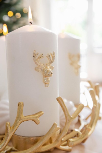 Kerzenpin Hirsch gold