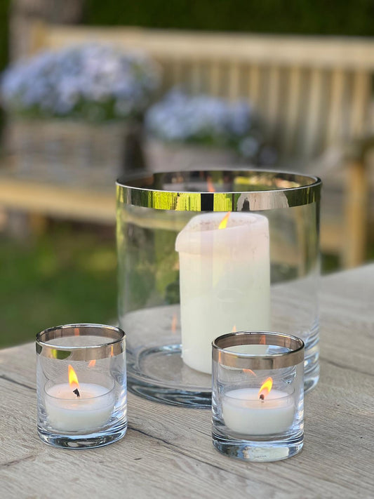 Windlichter mit Platinrand
